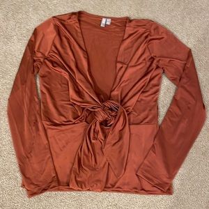 Open tie front top asos